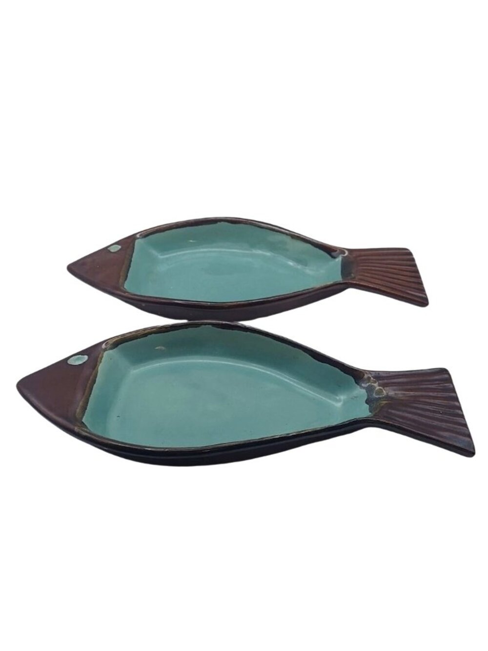 Zanesville Country Fare John B Taylor Pottery Fish Serving Platters Set Of 2
